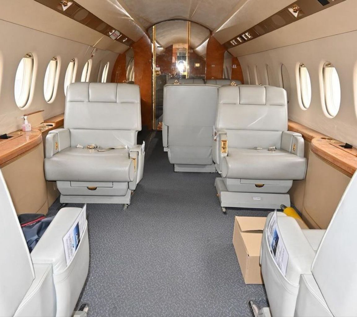 Falcon 2000 kabin iç mekan yenileme öncesi ve sonrası